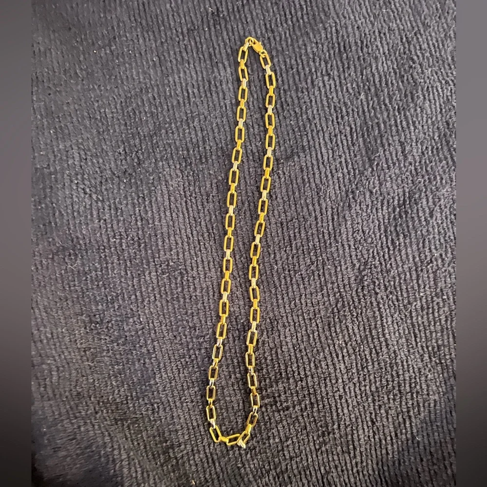 2 Tone (gold and silver) Tarnish and Nickel Free Paper Clip Chain 18” - Picture 2 of 3